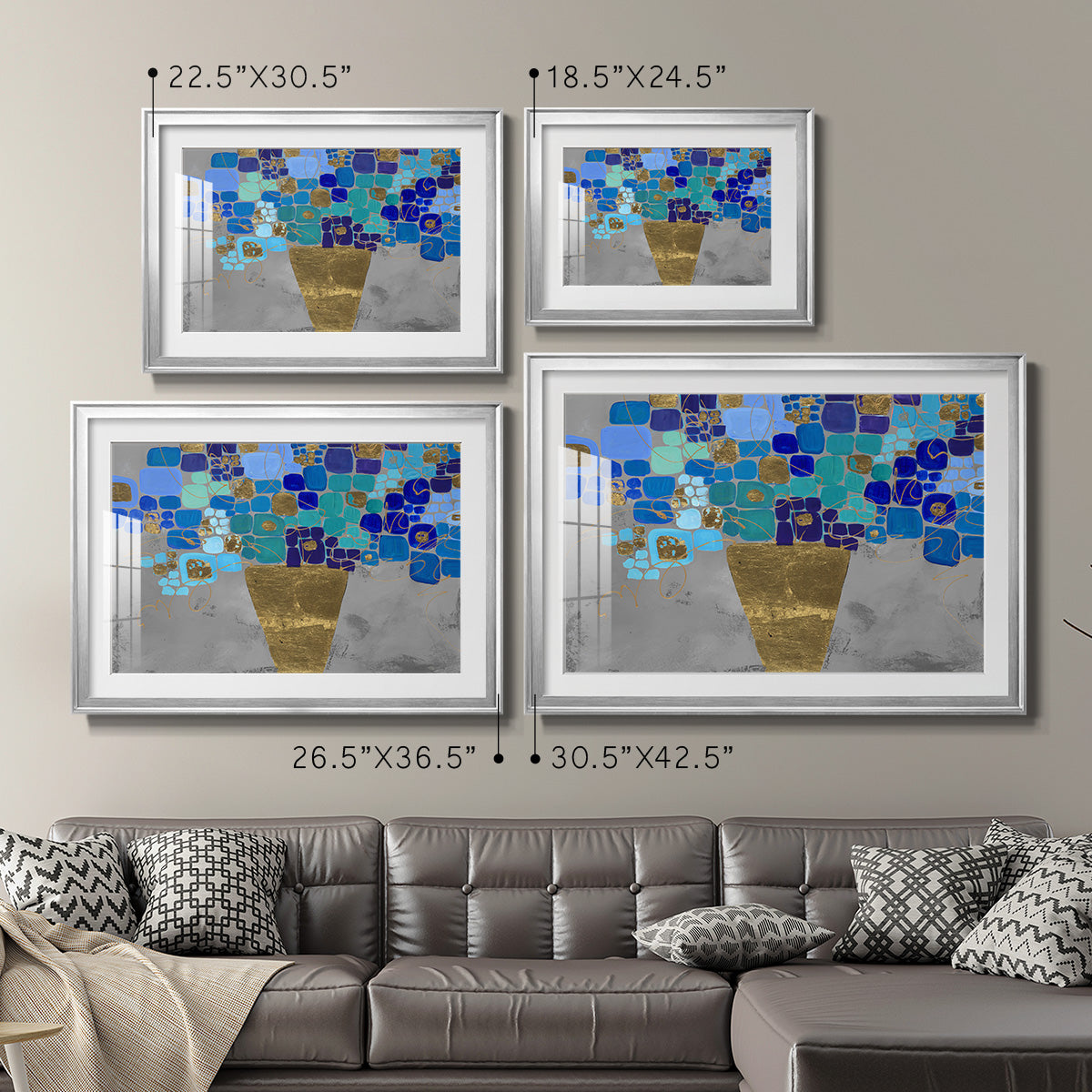 Blue Love - Modern Framed Art Print