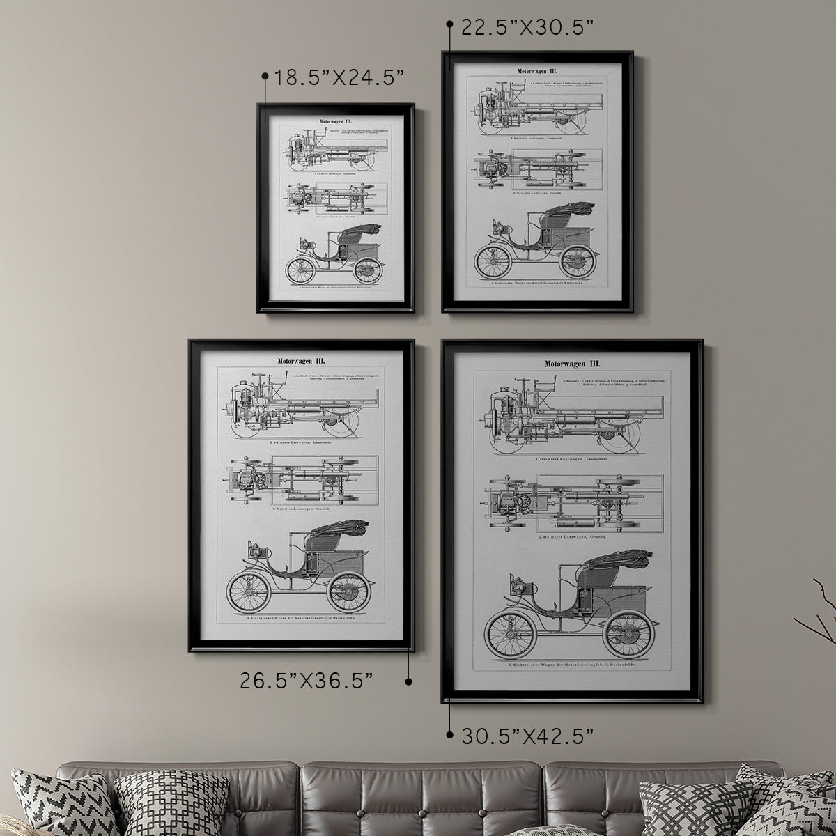Industrial Motorcar - Modern Framed Canvas Print