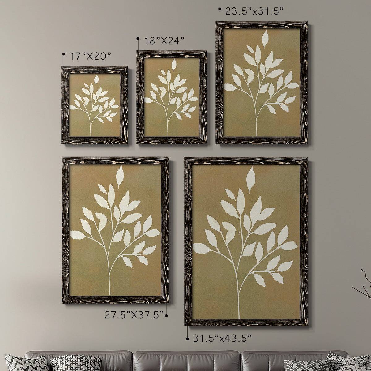 Honey Botanical I   - Premium Framed Canvas 2 Piece Set - Ready to Hang