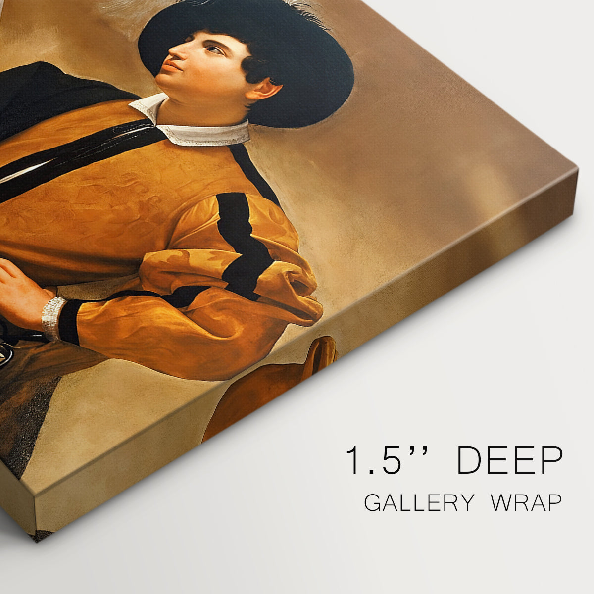 Canvas art print of a woman reading man's palm while discreetly removing his ring, highlighting texture and gallery-wrapped edges