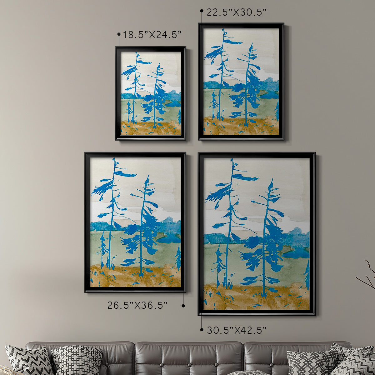 Cerulean Spruce I - Modern Framed Canvas Print