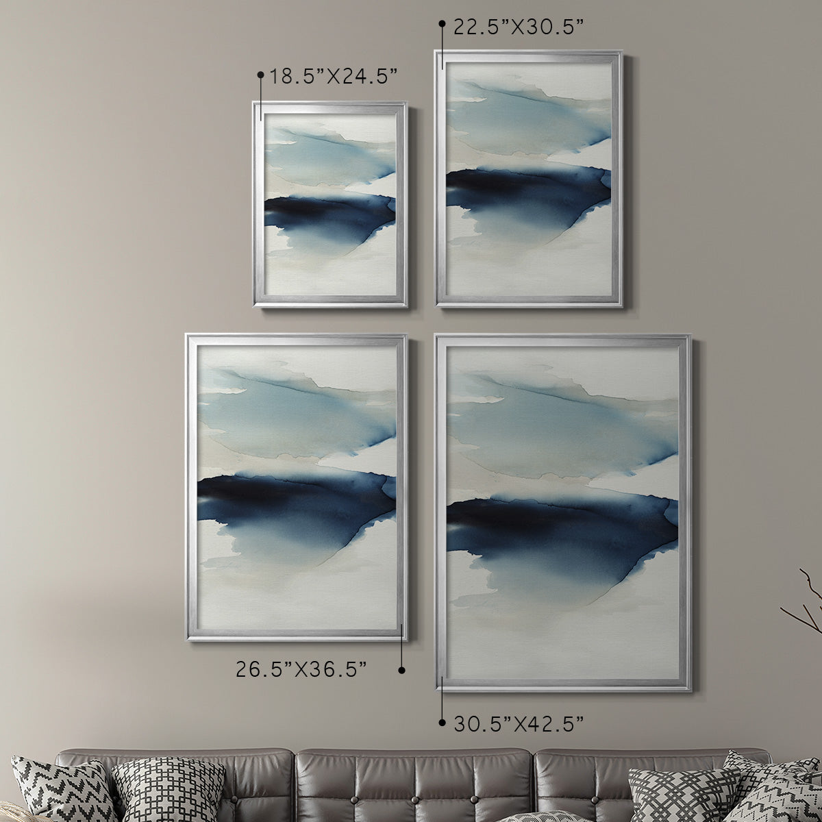 Waves I - Modern Framed Canvas Print