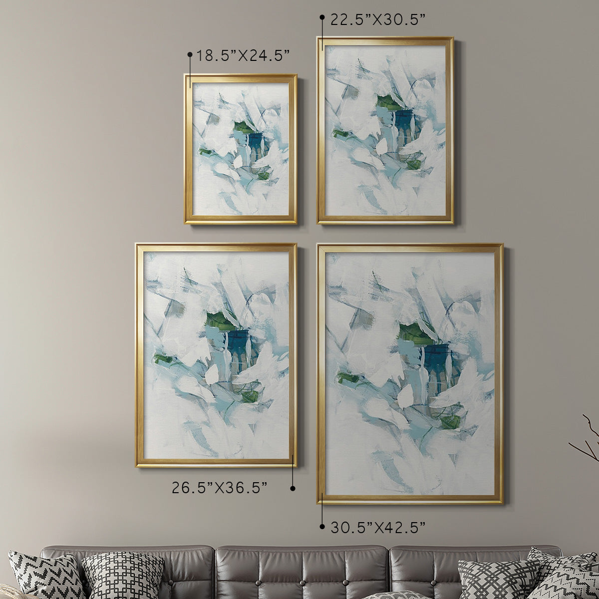 Ice Cavern III - Modern Framed Canvas Print