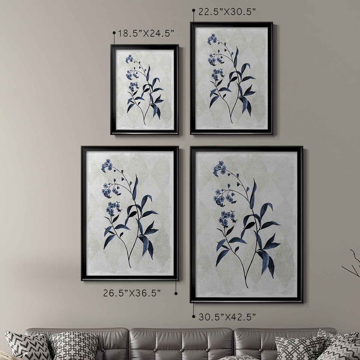 Harlequin Botanical I - Modern Framed Canvas Print