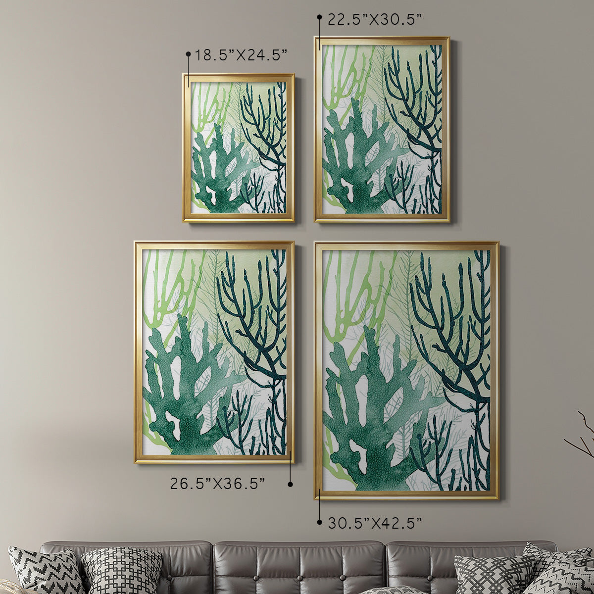 Textured Coral I - Modern Framed Canvas Print