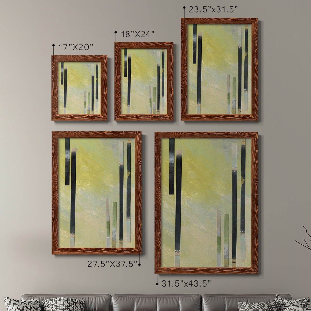 Neutral Assemblage I - Premium Framed Canvas 2 Piece Set - Ready to Hang