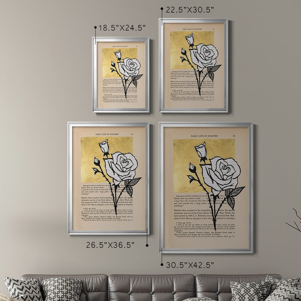 Floral Diary III - Modern Framed Canvas Print
