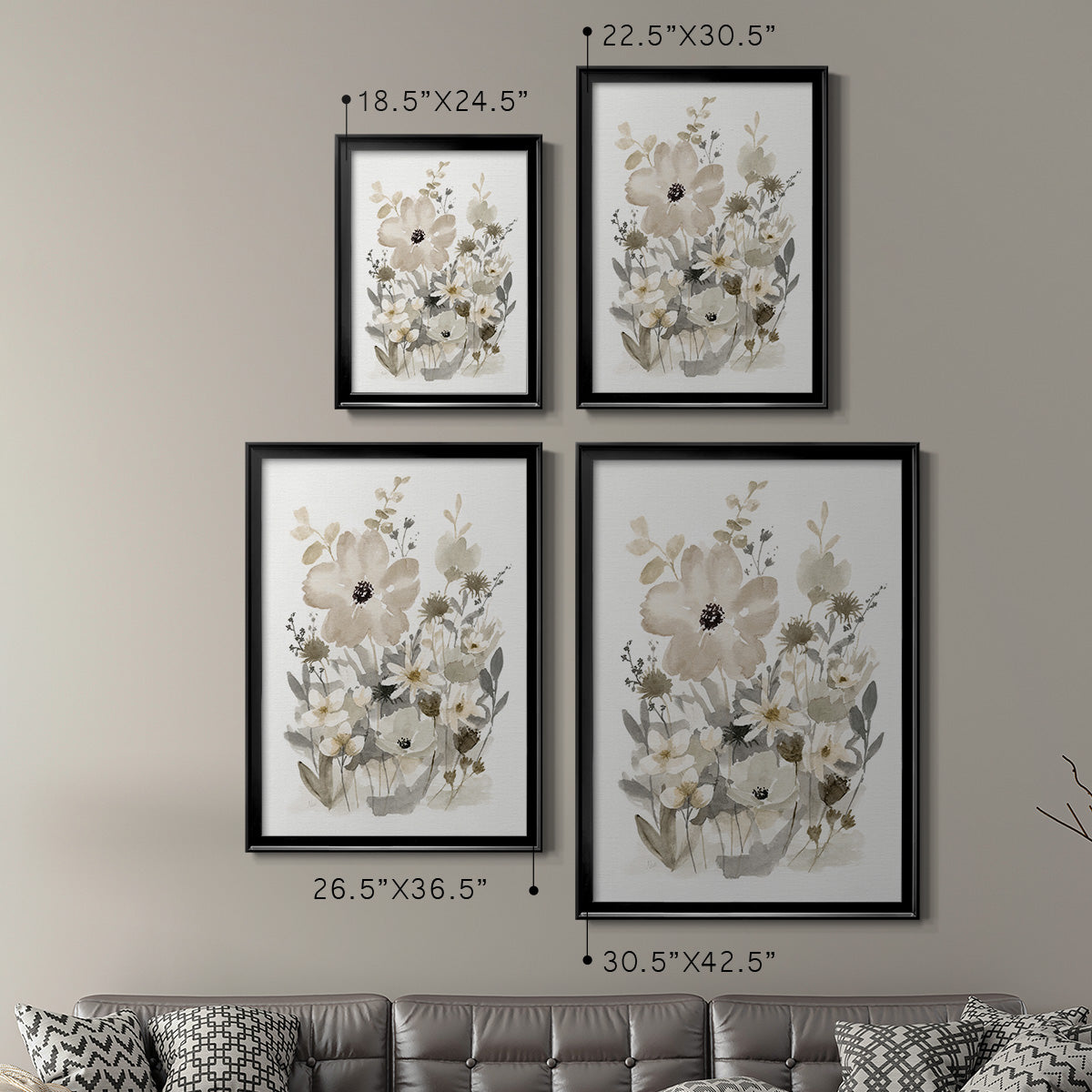 Neutral Nature I - Modern Framed Canvas Print