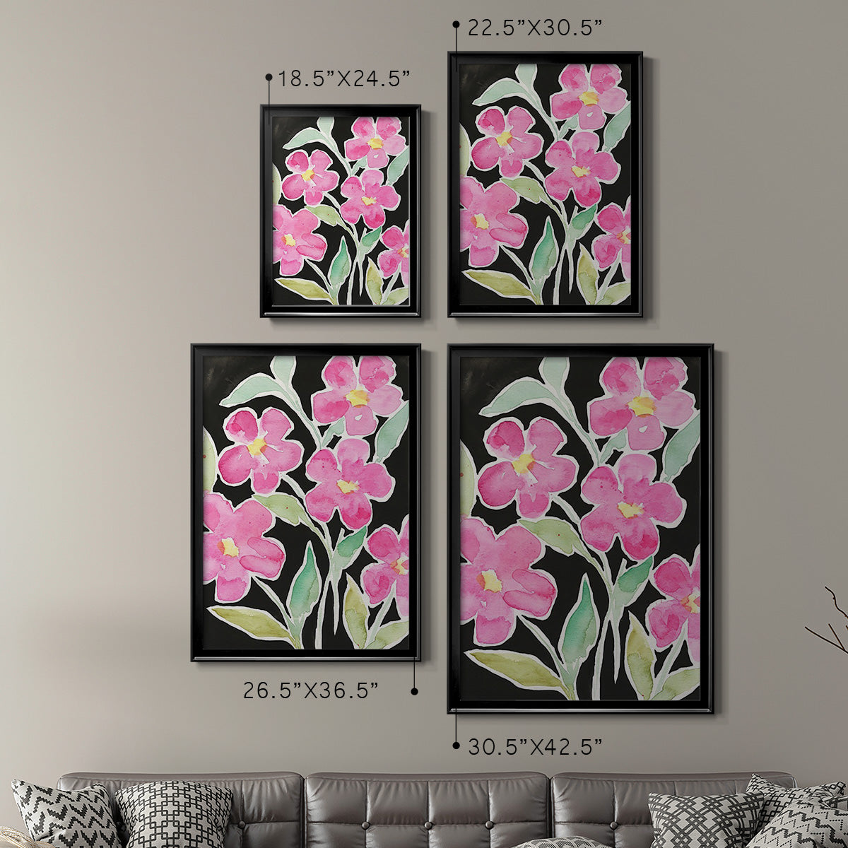 Floral Choir - Modern Framed Canvas Print