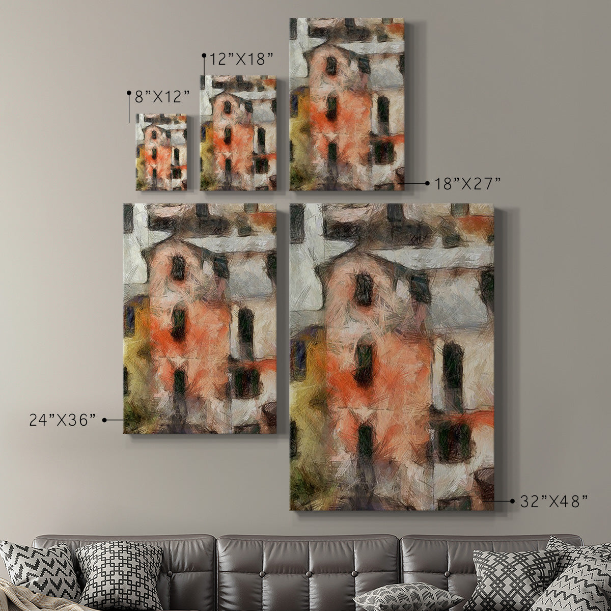 Stacked Houses IV - Canvas Art Print