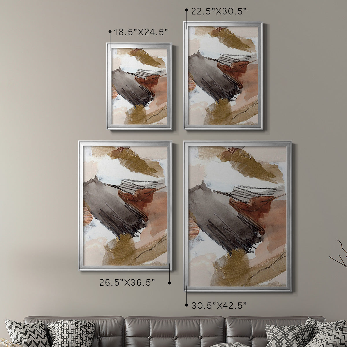 Antique Gold III - Modern Framed Canvas Print