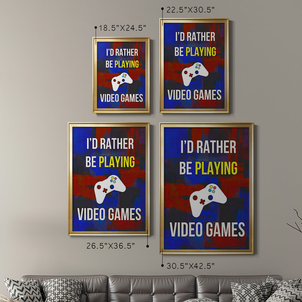 Gamer at Play III - Modern Framed Canvas Print