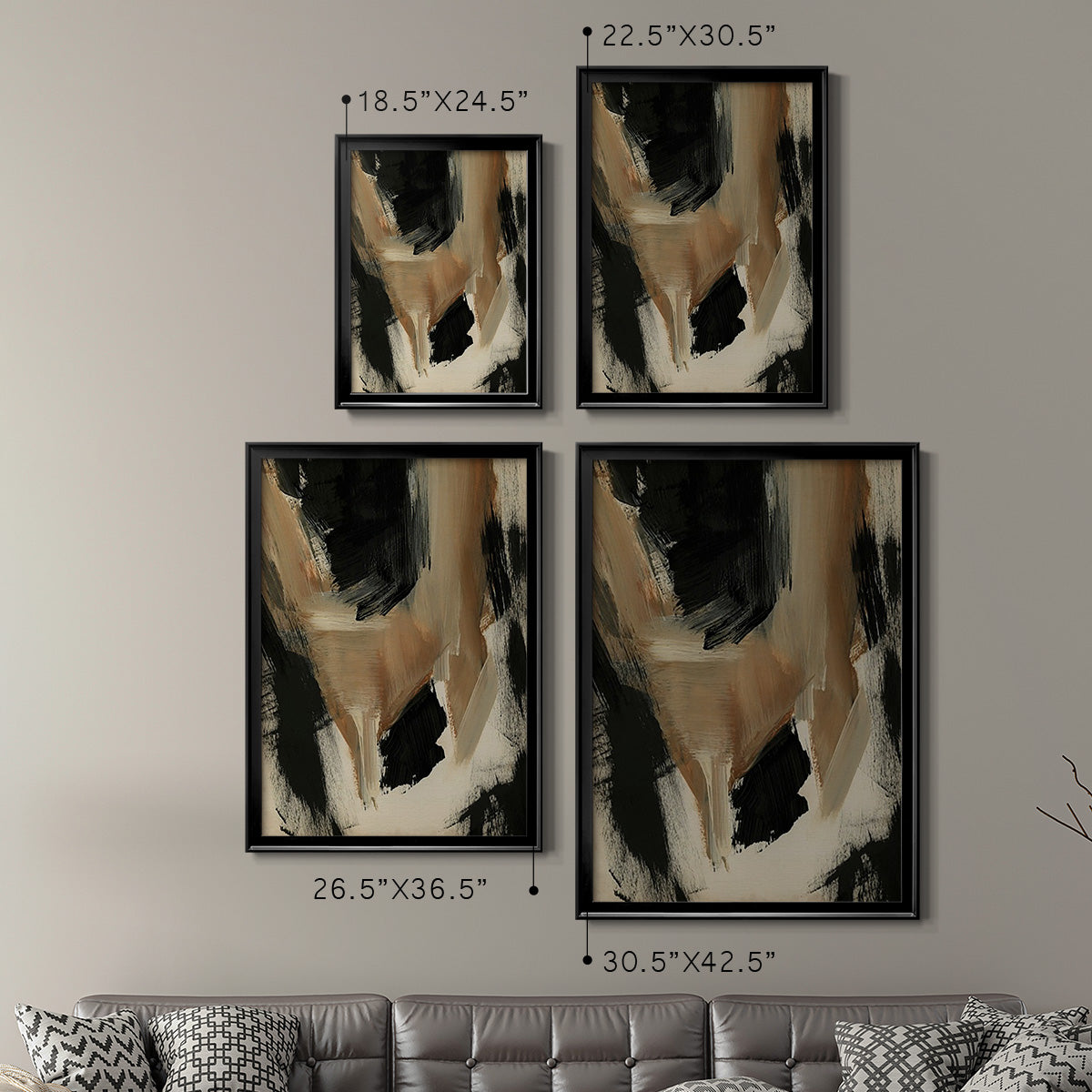 Baked Paintstrokes II - Modern Framed Canvas Print