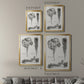 Black & White Protea on Linen I - Modern Framed Canvas Print