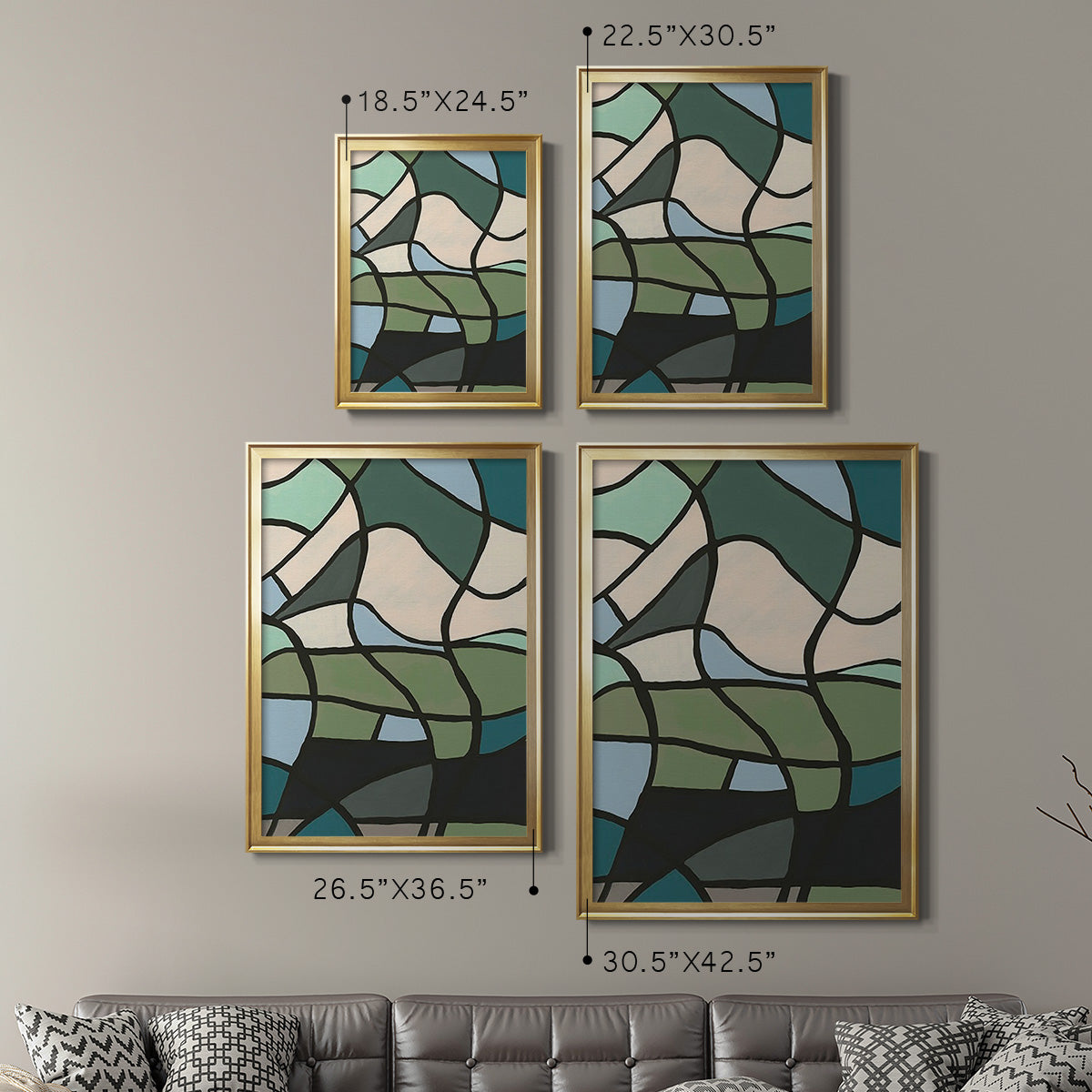 Multicolor Stained Glass II - Modern Framed Canvas Print