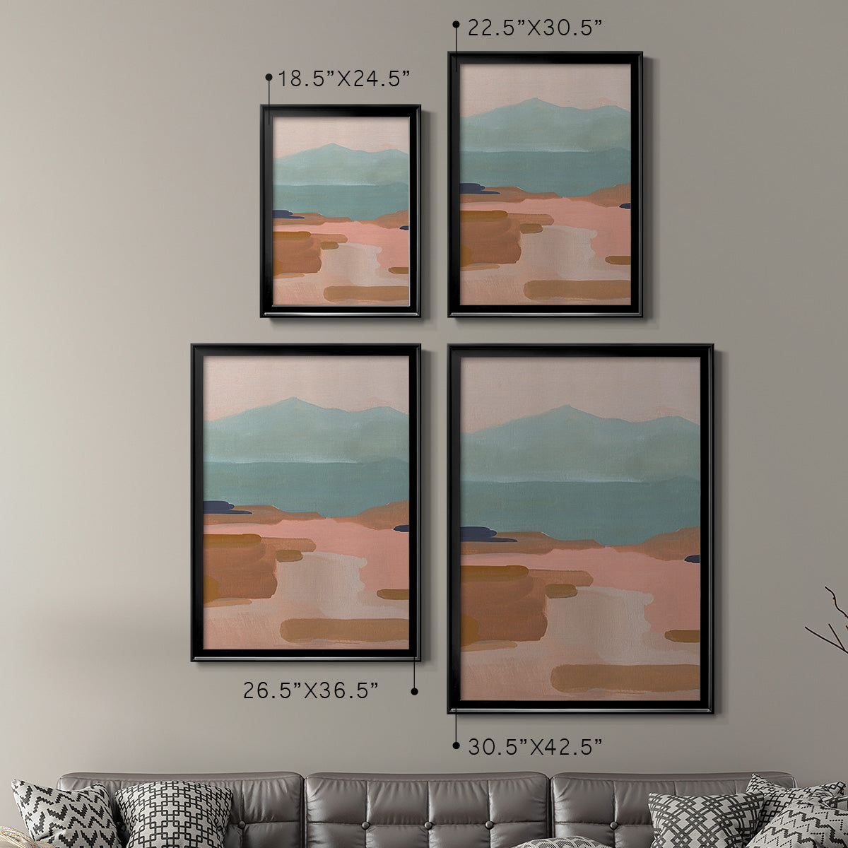 Desert Sunrise I - Modern Framed Canvas Print