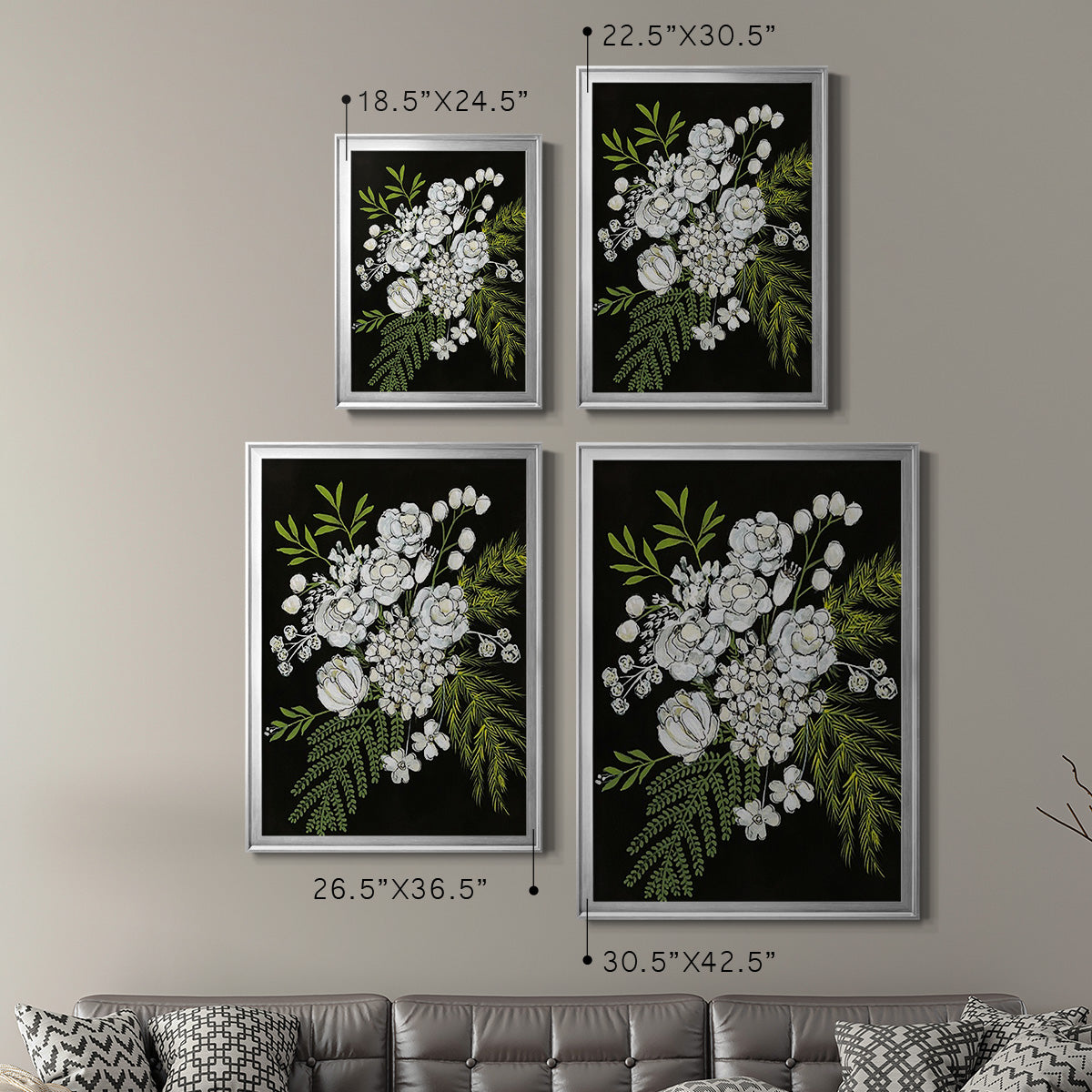 Alabaster Bouquet I - Modern Framed Canvas Print