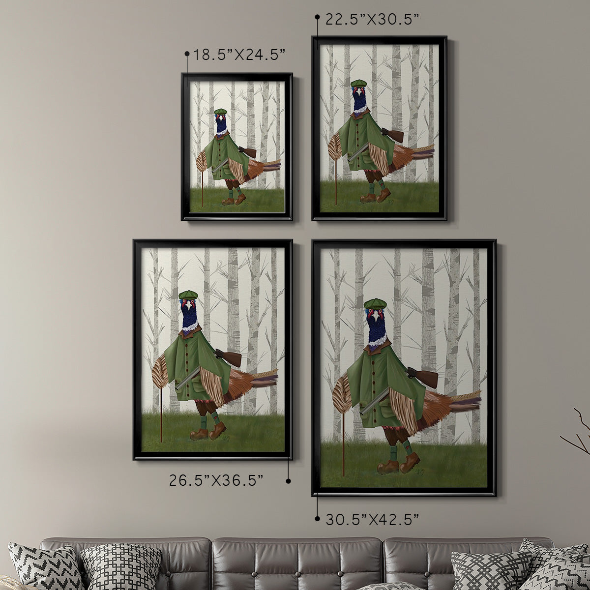 Pheasant Shooting Party 6 - Modern Framed Canvas Print