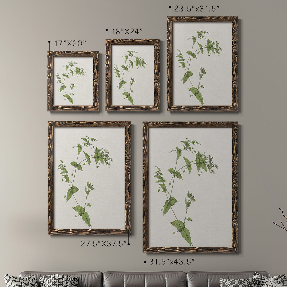 Wispy Botanical I - Premium Framed Canvas 2 Piece Set - Ready to Hang