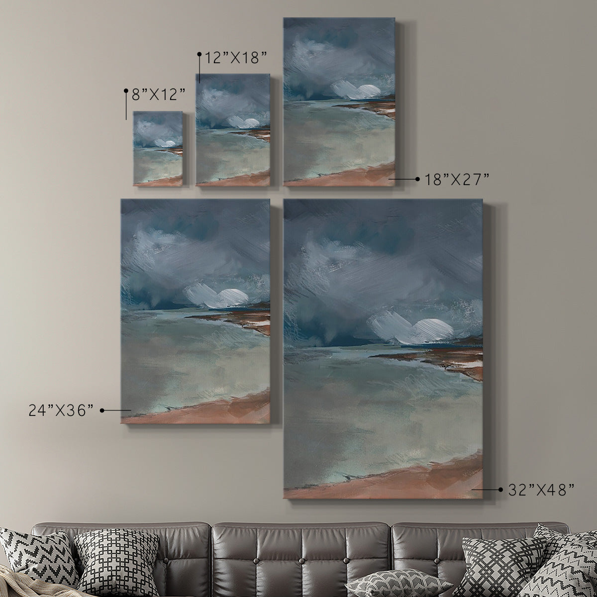 Sea Glass Storm I Premium Gallery Wrapped Canvas - Ready to Hang