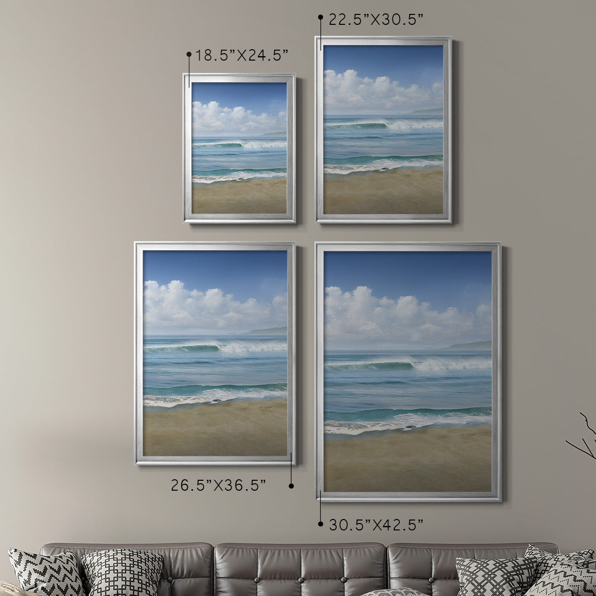 Timeless Waves - Modern Framed Canvas Print