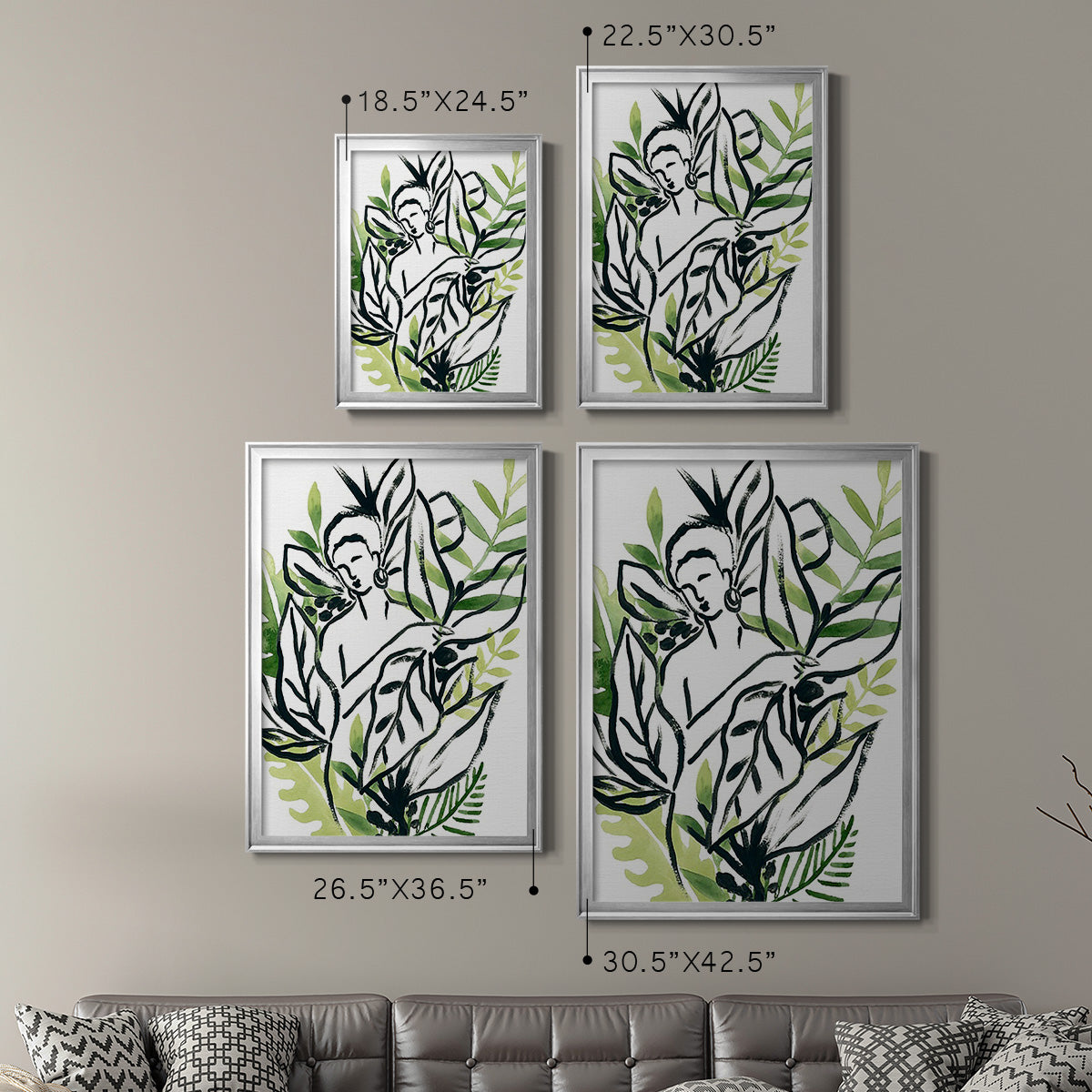 Tropical Sketchbook IV - Modern Framed Canvas Print