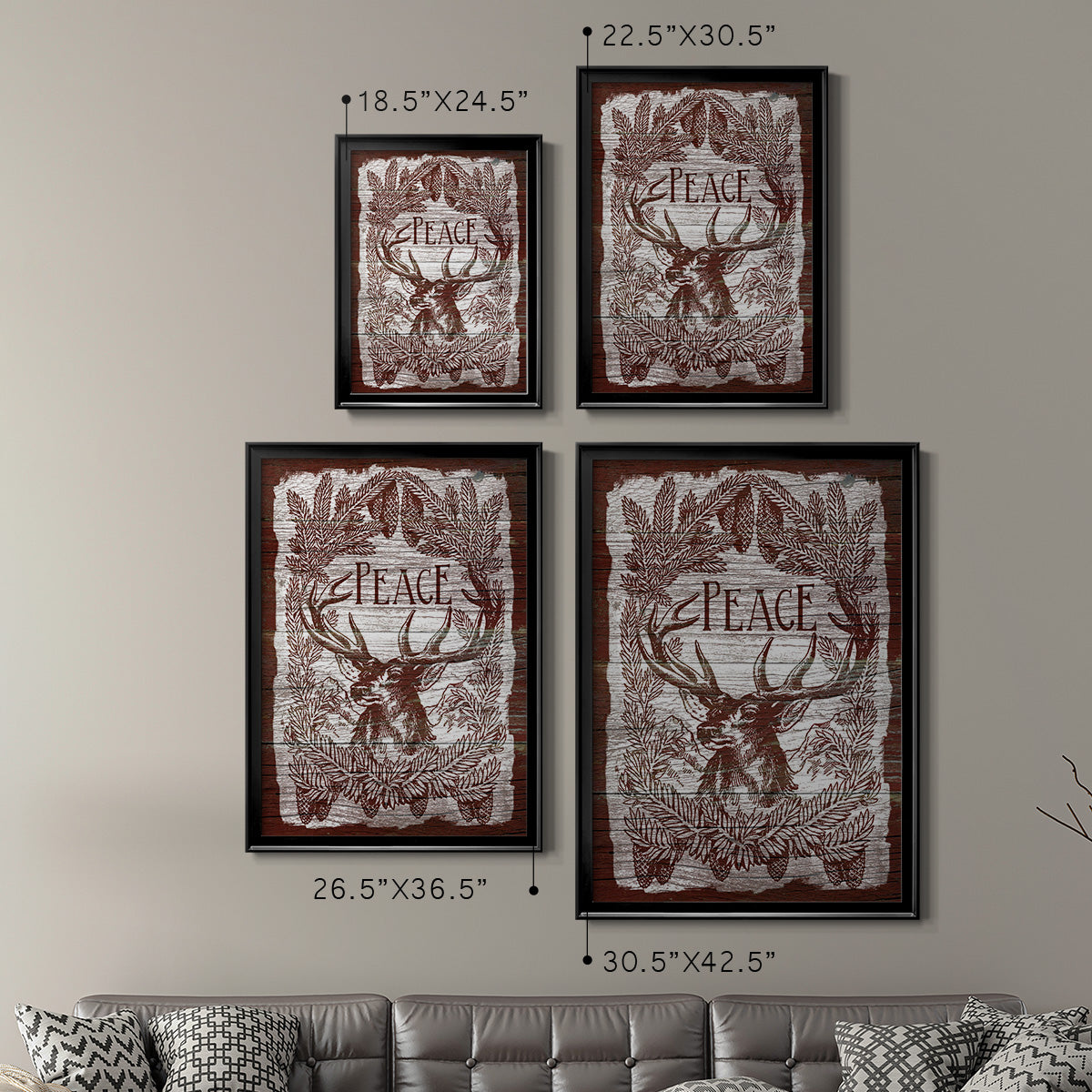 Red Wood Peace -  Framed Canvas Print