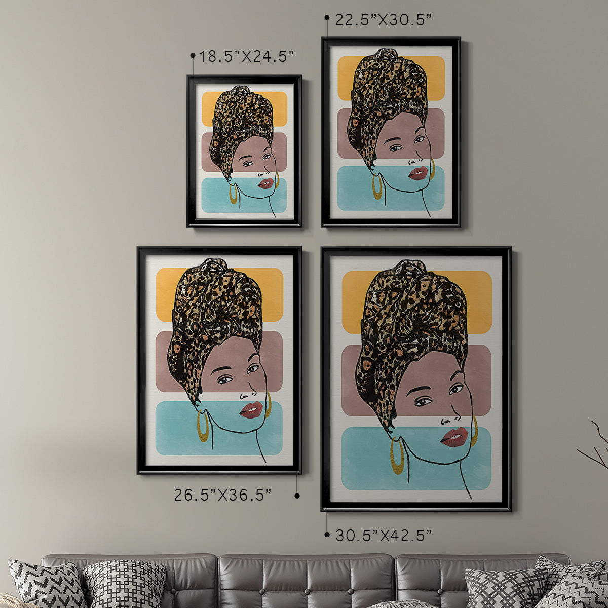 Head Wrap I - Modern Framed Canvas Print