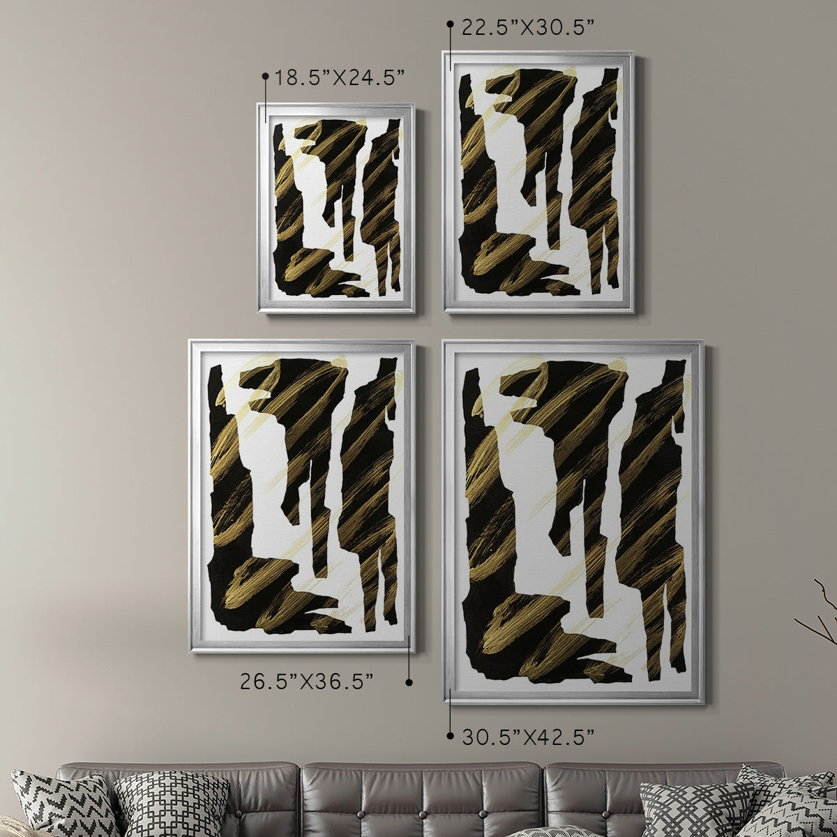 Onyx Obelisks III - Modern Framed Canvas Print