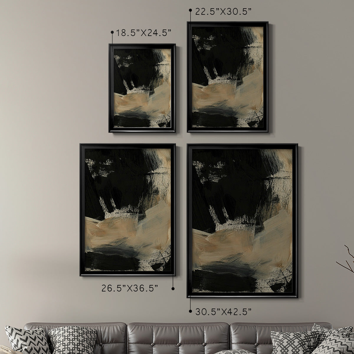 Baked Paintstrokes VI - Modern Framed Canvas Print