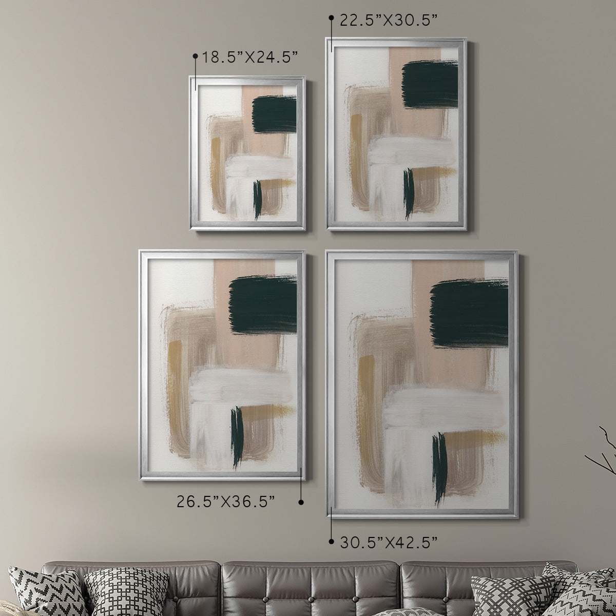Marble Block Symmetry I - Modern Framed Canvas Print