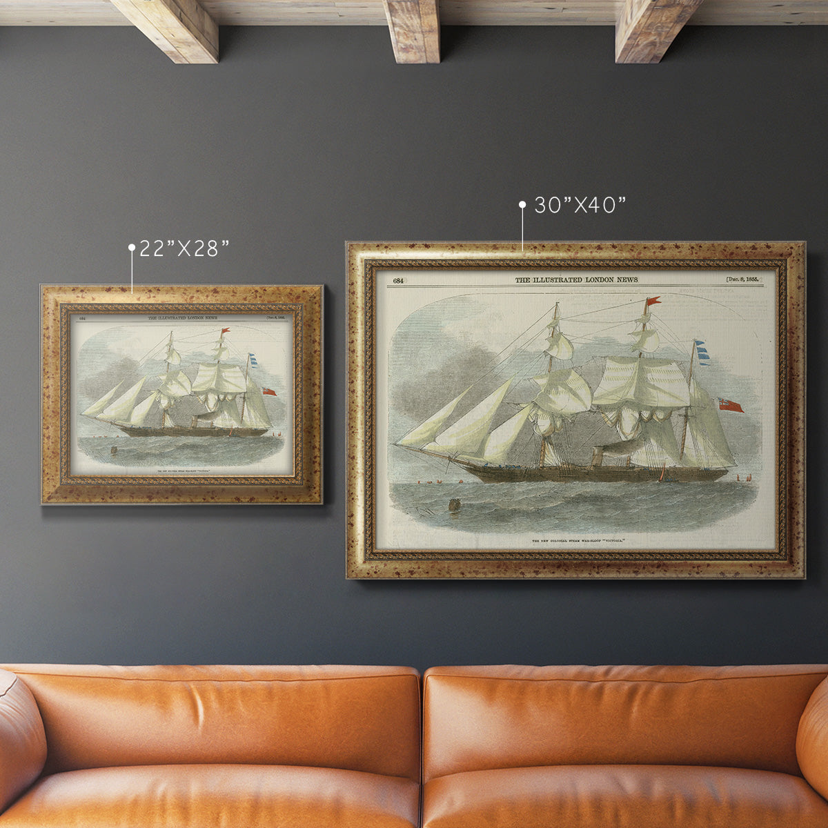 Antique Clipper Ship III Premium Framed Canvas- Ready to Hang