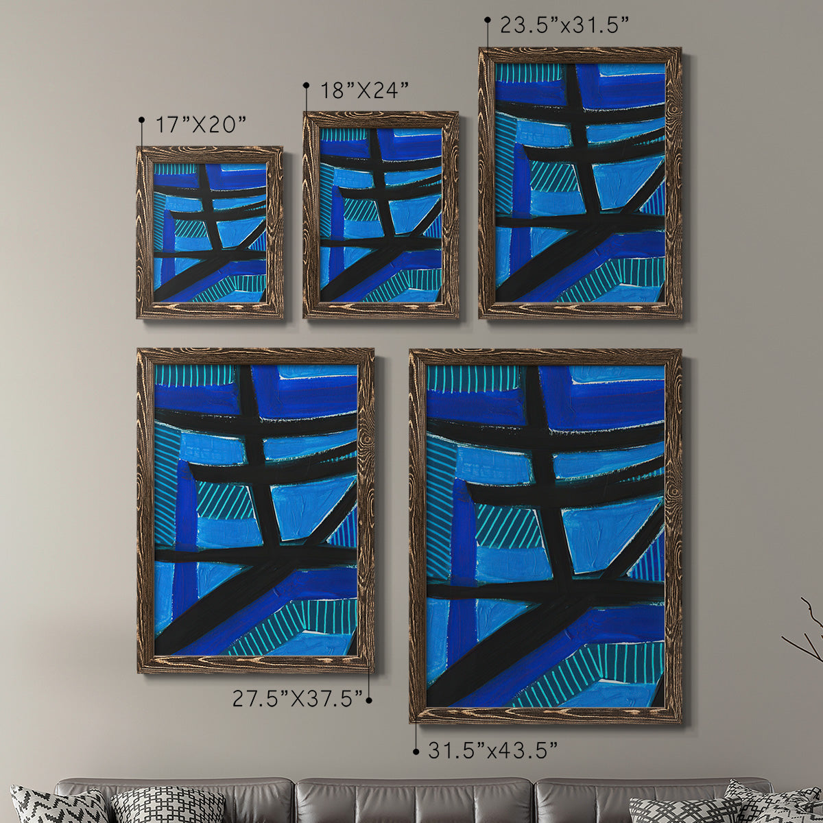 Involved Blues I - Premium Framed Canvas 2 Piece Set - Ready to Hang