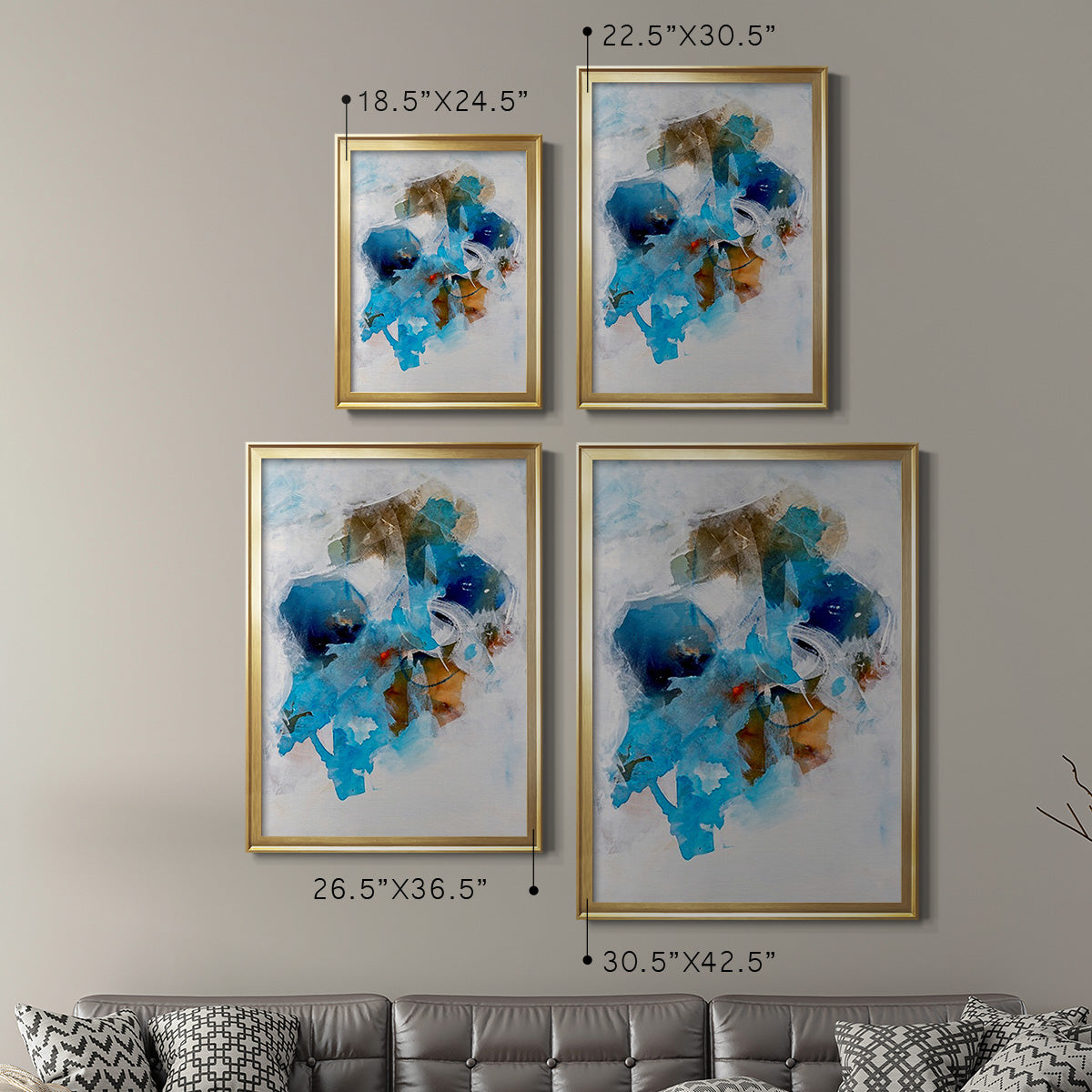 Misty Blue I - Modern Framed Canvas Print