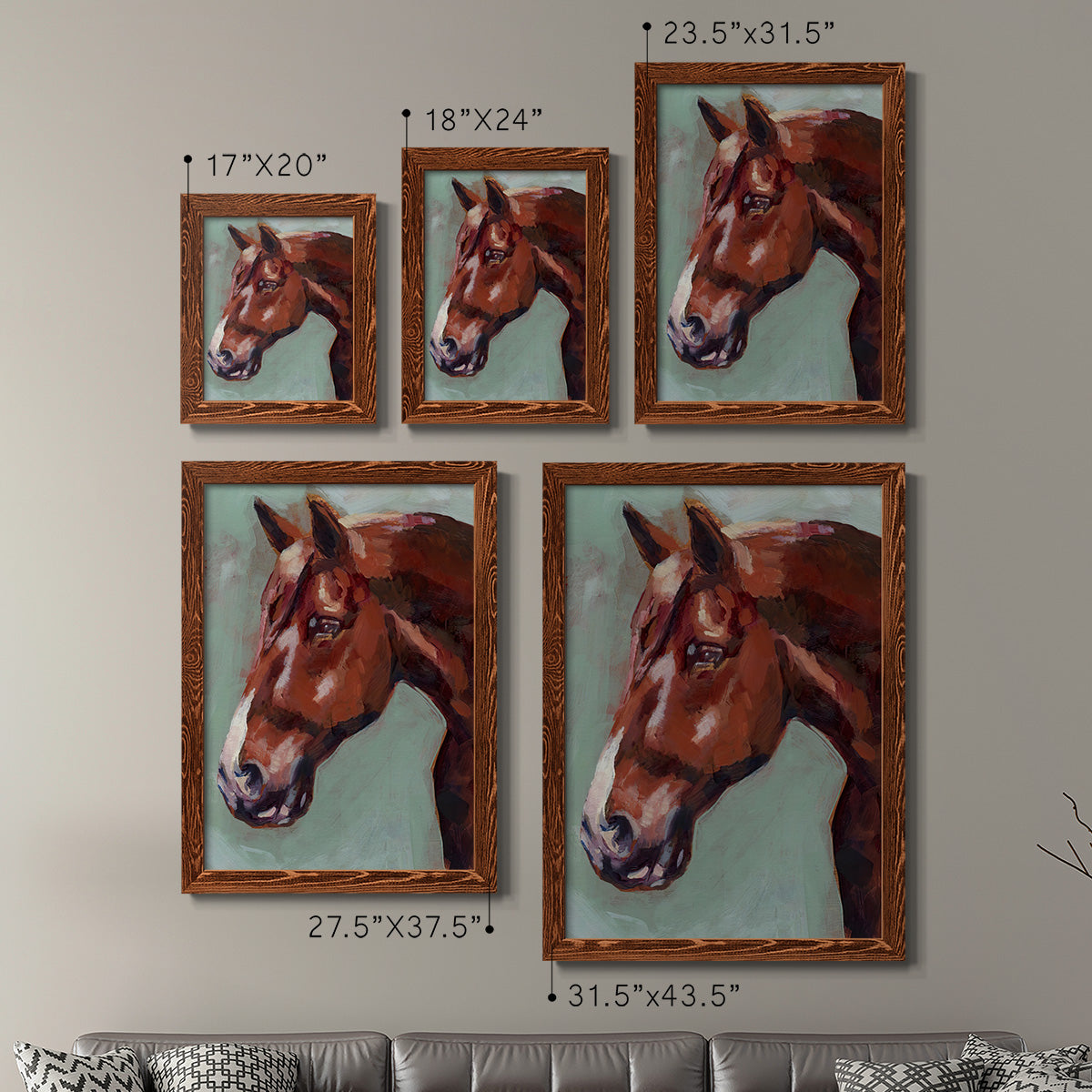 Paint by Number Horse I - Premium Framed Canvas 2 Piece Set - Ready to Hang