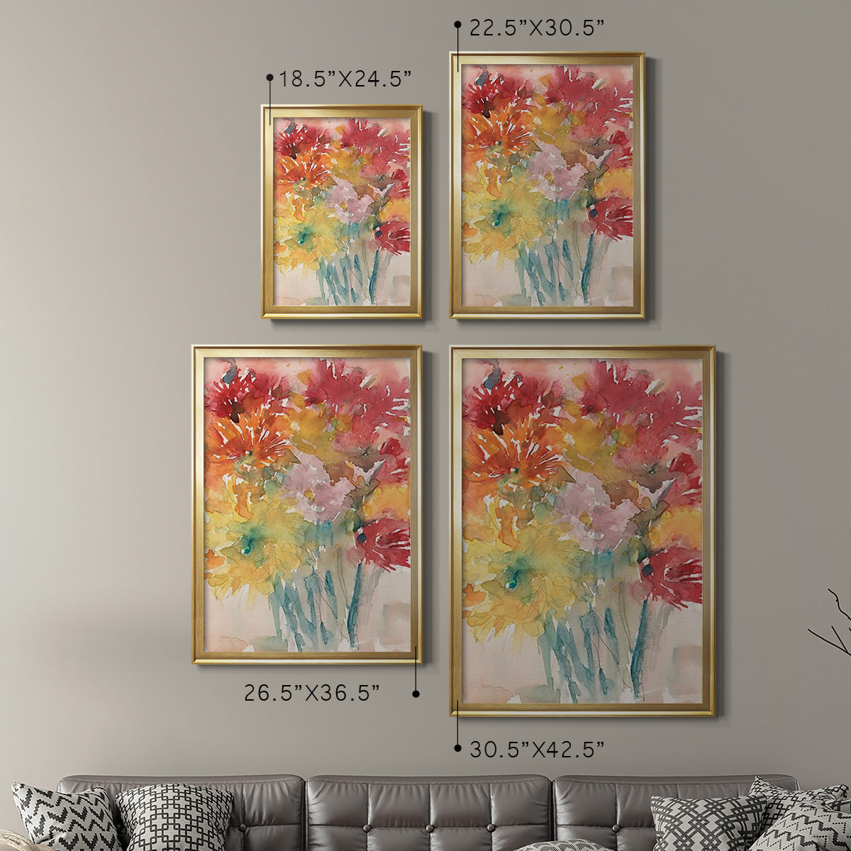 Floral Treats I - Modern Framed Canvas Print