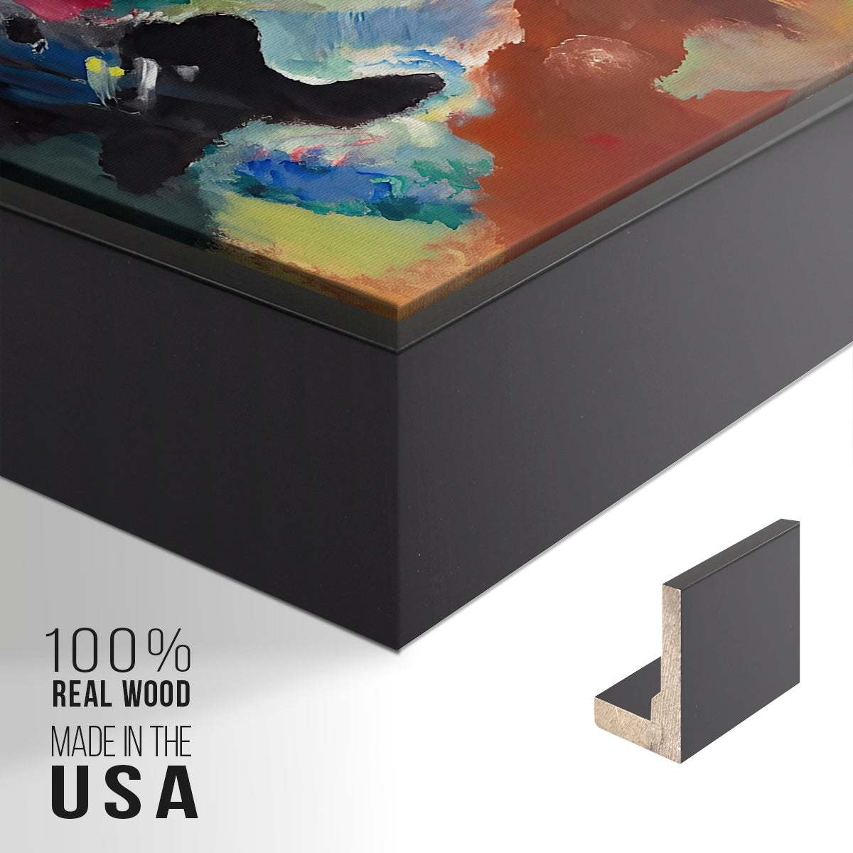 Improvisation. Deluge, 1913 - Floater Framed Canvas Print