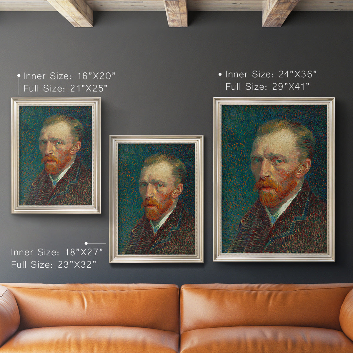 Self-Portrait, 1887 - Ornate Framed Canvas Print