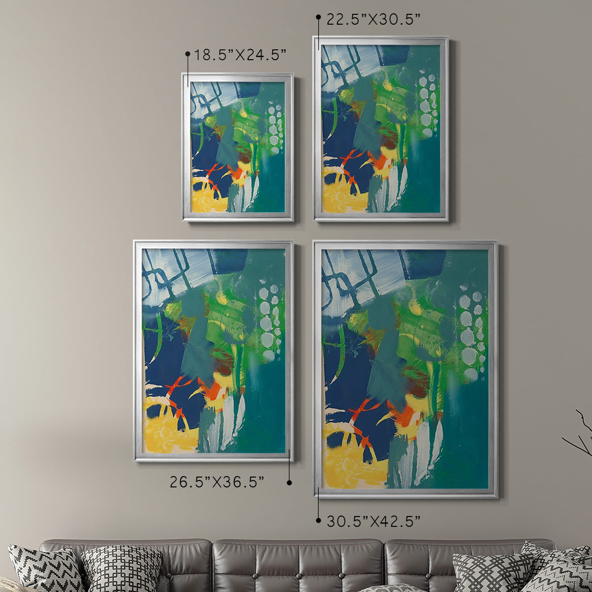 Tropical Graphics III - Modern Framed Canvas Print