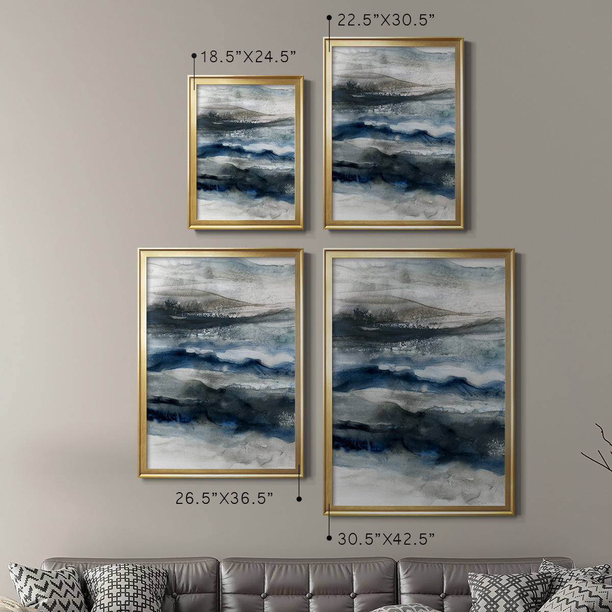 Ocean Depths - Modern Framed Canvas Print