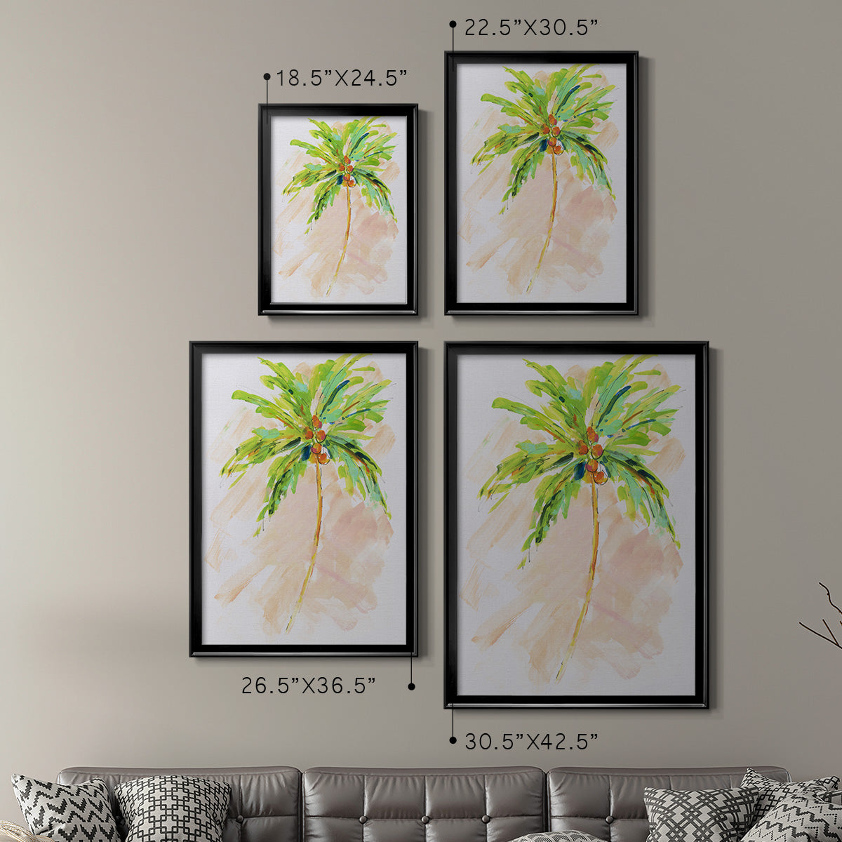 Coconut Palm II - Modern Framed Canvas Print