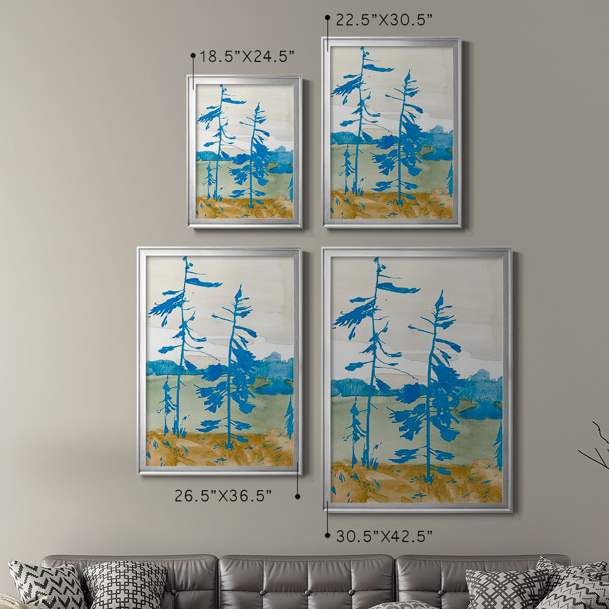 Cerulean Spruce I - Modern Framed Canvas Print