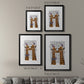 Kissing Giraffes with Birds - Modern Framed Canvas Print