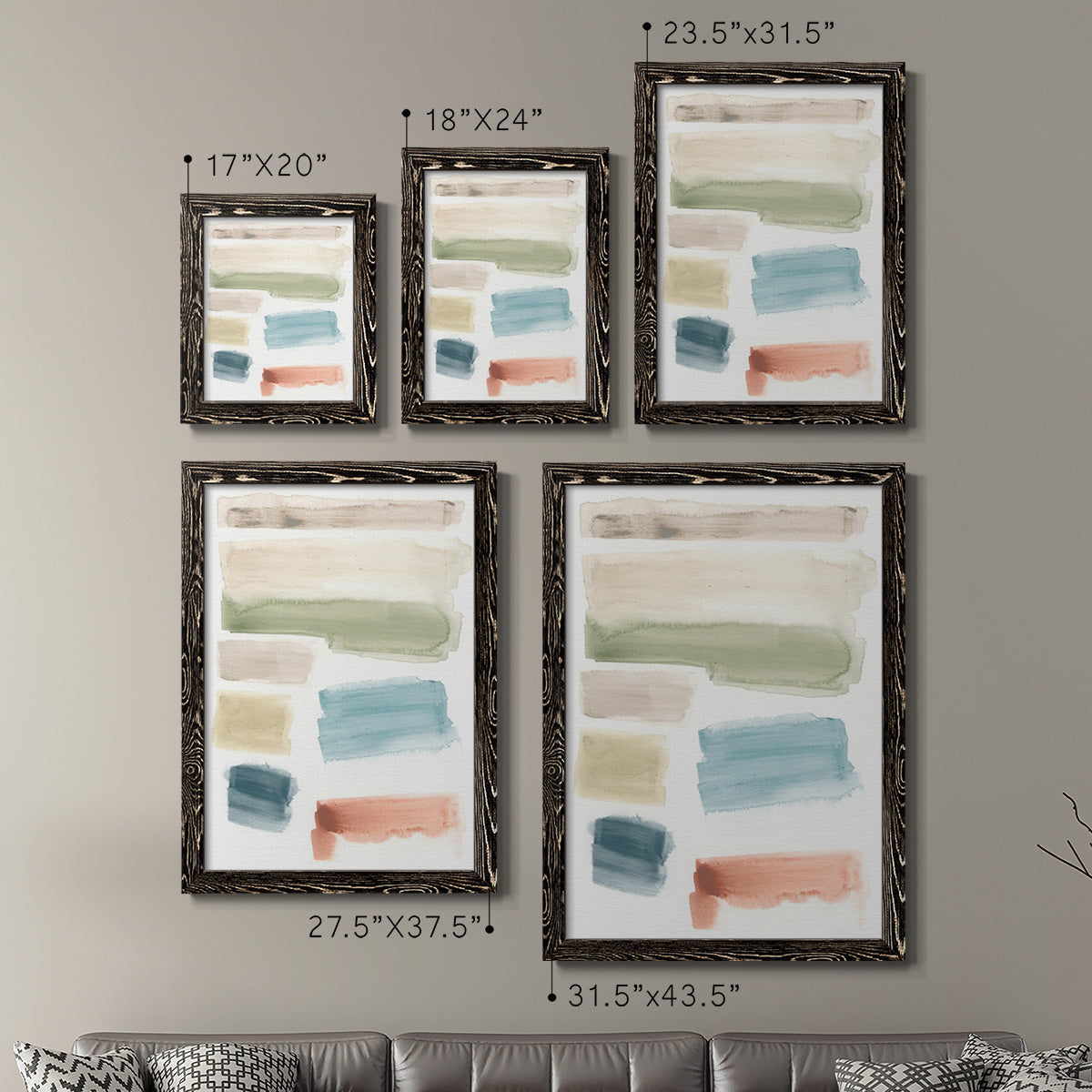 Watercolor Swatches I - Premium Framed Canvas 2 Piece Set - Ready to Hang