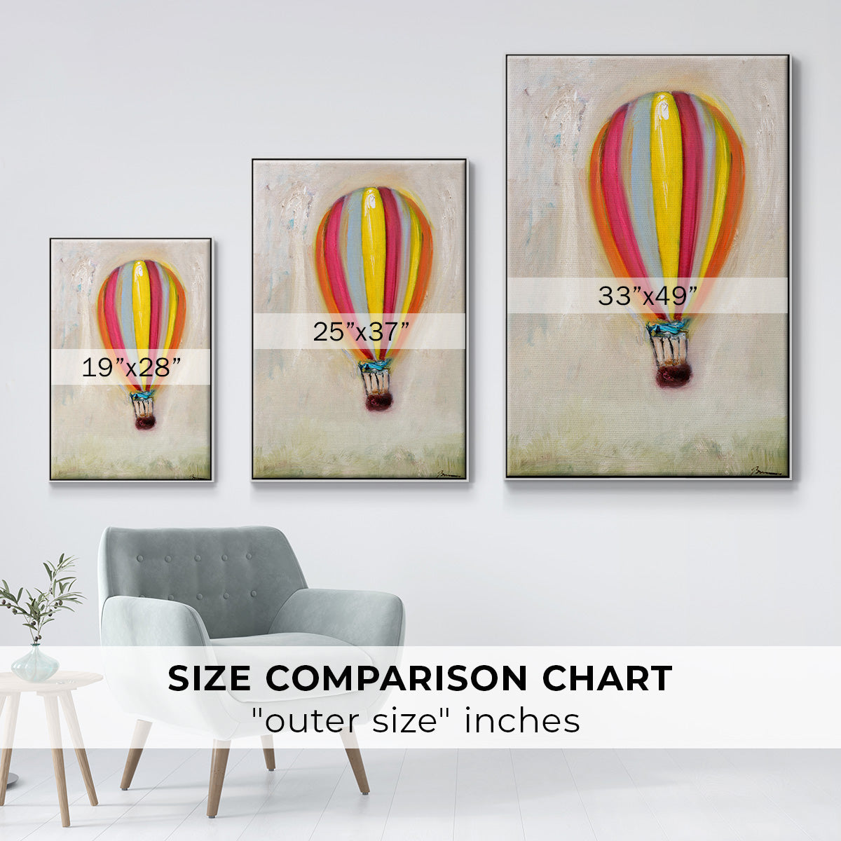 Lucky Hot Air Balloon - Framed Premium Gallery Wrapped Canvas L Frame - Ready to Hang