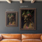 Surreal allegorical portrait representing the four seasons by Giuseppe Arcimboldo in an ornate bronzed mahogany wood frame shown in multiple vertical size options.