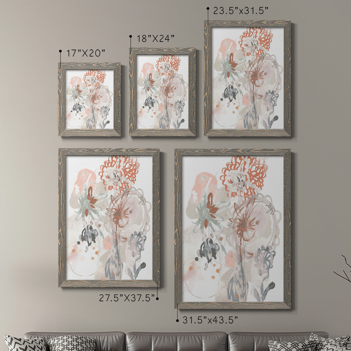 Petal Drift III - Premium Framed Canvas 2 Piece Set - Ready to Hang