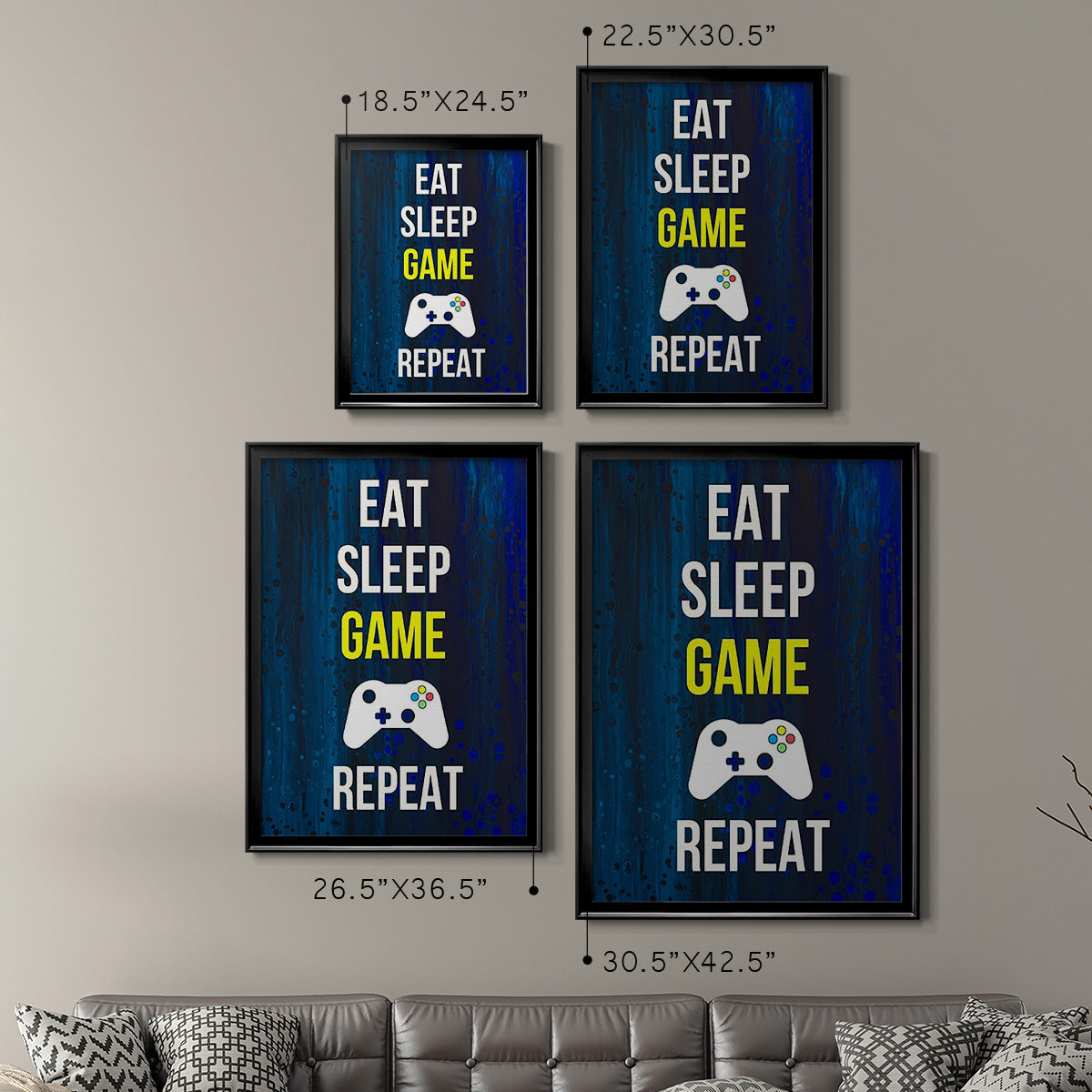 Gamer at Play V - Modern Framed Canvas Print