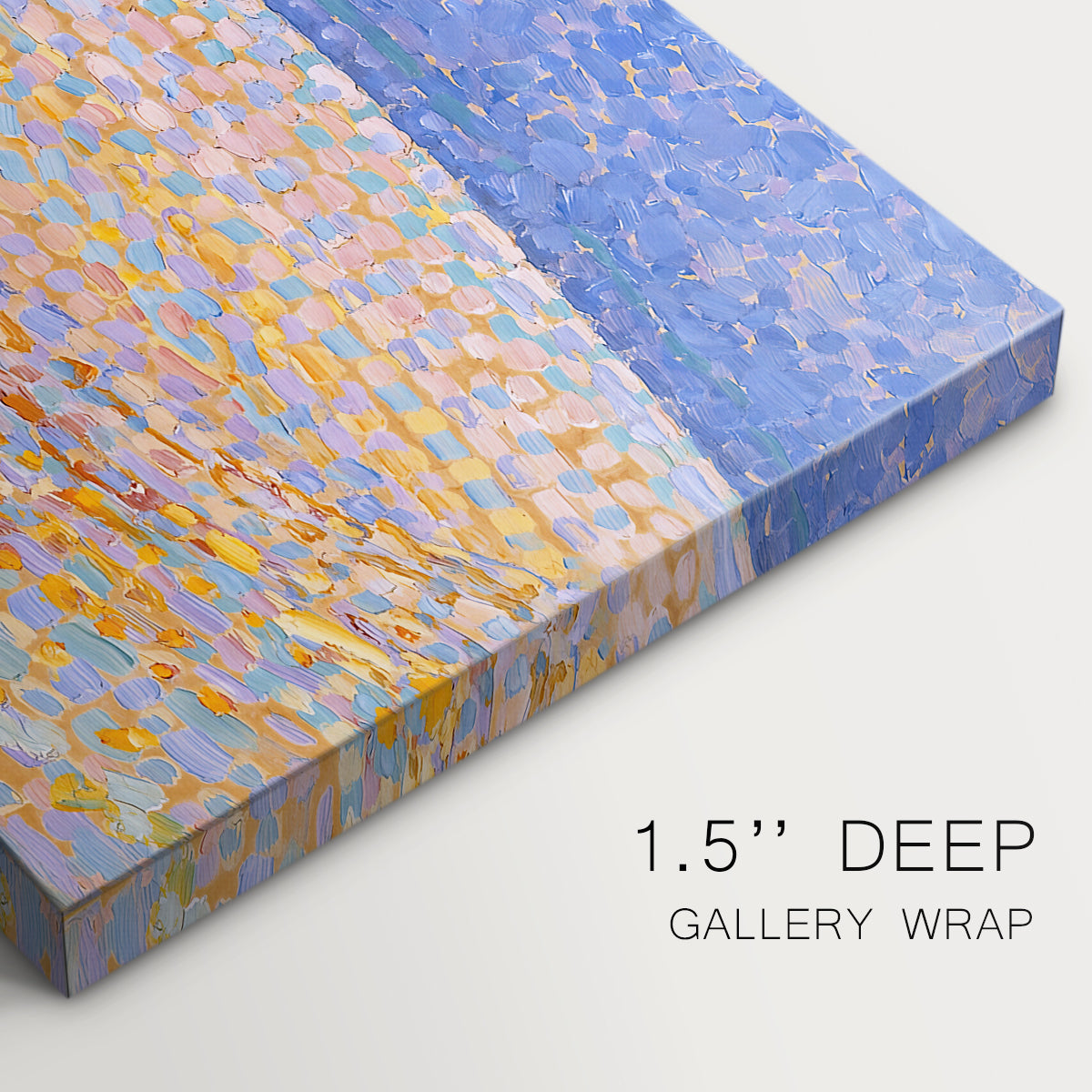 Canvas art print of an abstract dune landscape with dotted texture, highlighting texture and gallery-wrapped edges