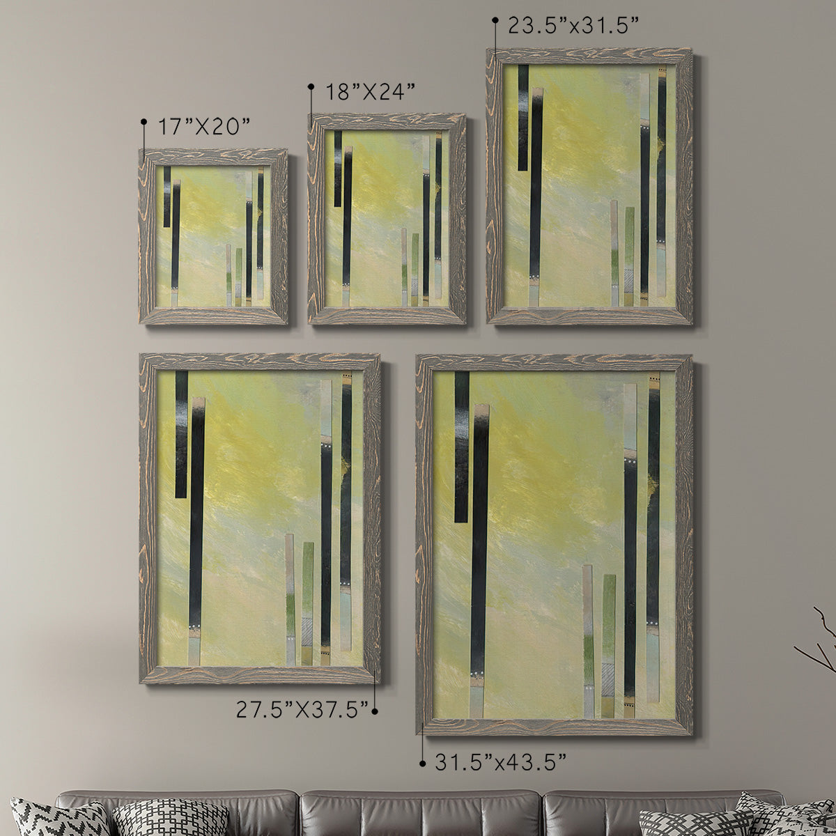 Neutral Assemblage I - Premium Framed Canvas 2 Piece Set - Ready to Hang